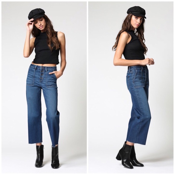 HIDDEN Denim - HIDDEN NORI DARK WASH UTILITY POCKET WIDE LEG 24